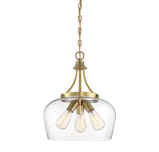 Octave 3-Light Pendant in Warm Brass