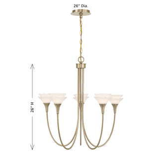 Florena 5-Light Chandelier in Noble Brass by Breegan Jane