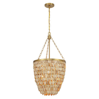 Catalan 4-Light Pendant in Warm Brass by Breegan Jane