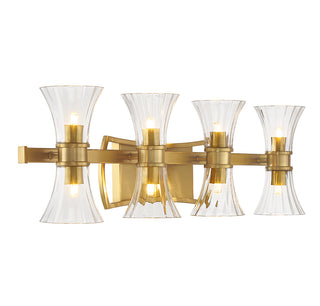 Bennington 8-Light LED Bathroom Vanity Light in Warm Brass