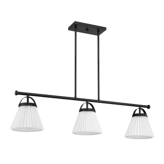 3-Light Linear Chandelier in Matte Black