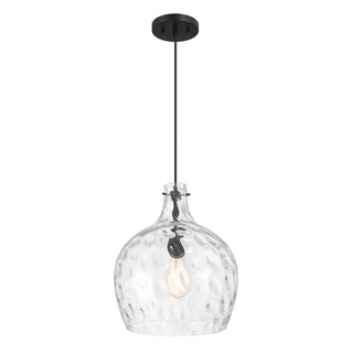 1-Light Pendant in Matte Black
