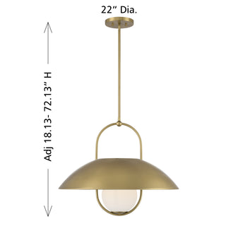 Lehigh 1-Light Pendant in Warm Brass
