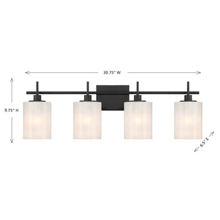 4-Light Bathroom Vanity Light in Matte Black