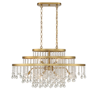 Luna 10-Light Oval Chandelier in Warm Brass