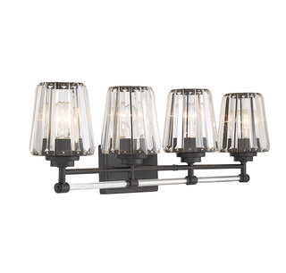 Garnet 4-Light Bathroom Vanity Light in Matte Black