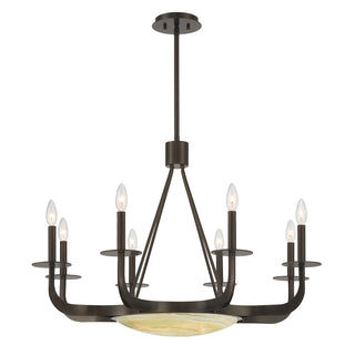 Salford 9-Light Chandelier in Mediterranean Bronze by Dann Foley