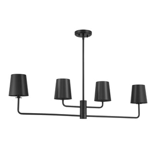 4-Light Linear Chandelier in Matte Black