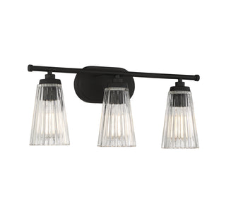 Chantilly 3-Light Bathroom Vanity Light in Matte Black