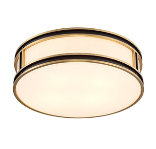 Alberti 4-Light Ceiling Light in Matte Black with Warm Brass Accents