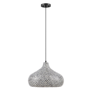 Jade 1-Light Pendant in Black and White Shell