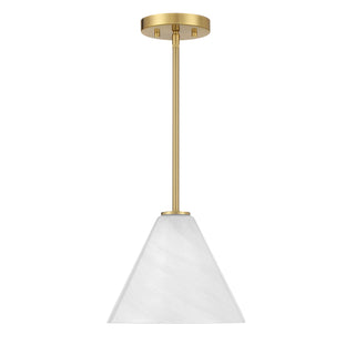 Blair 1-Light Mini-Pendant or Semi-Flush in Warm Brass