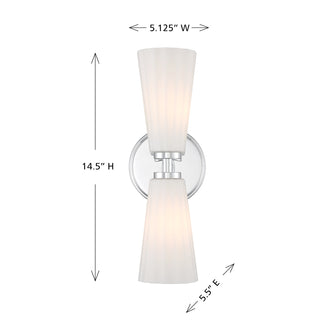 2-Light Wall Sconce in Chrome
