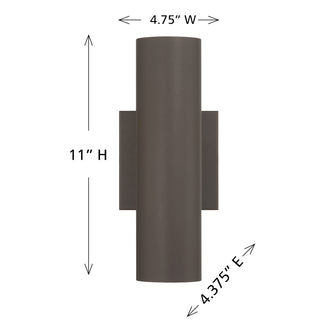Kelley 2-Light LED 5CCT Cylinder Exterior Light in Bronze