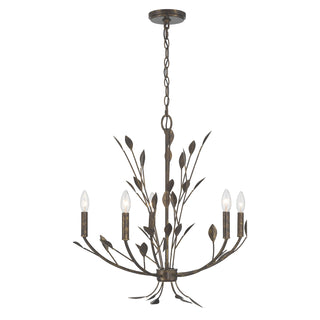 Laska 5-Light Chandelier in Enchanted Bronze by Breegan Jane
