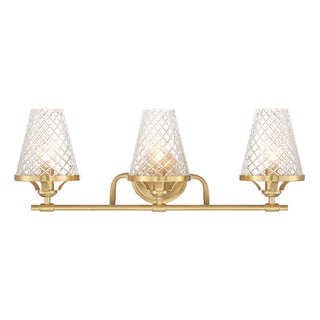 Candler 3-Light Bathroom Vanity Light in Warm Brass