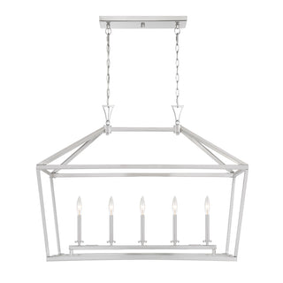 Townsend 5-Light Linear Chandelier in Satin Nickel