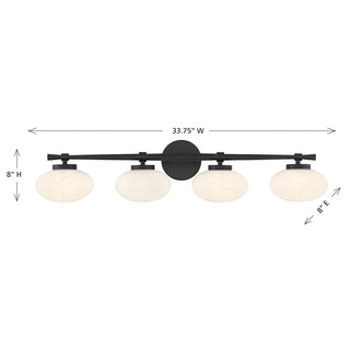 Barrow 4-Light Bathroom Vanity Light in Matte Black