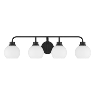 4-Light Bathroom Vanity Light in Matte Black