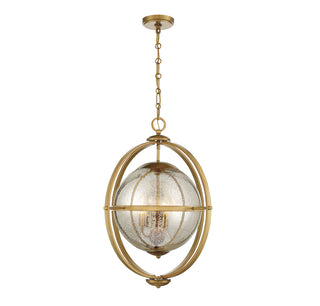 Pearl 3-Light Pendant in Warm Brass