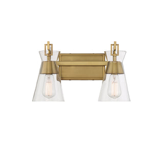 Lakewood 2-Light Bathroom Vanity Light in Warm Brass