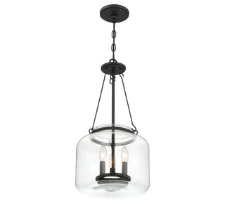 Akron 3-Light Pendant in Matte Black
