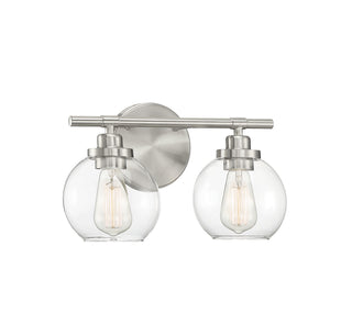 Carson 2-Light Bathroom Vanity Light in Satin Nickel
