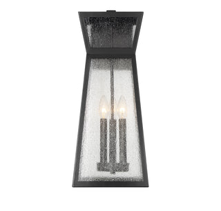 Millford 3-Light Outdoor Wall Lantern in Matte Black