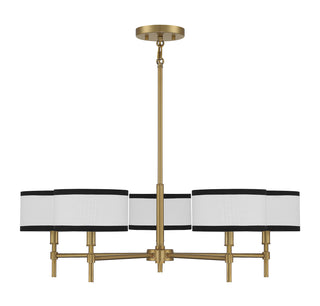 5-Light Chandelier in Natural Brass