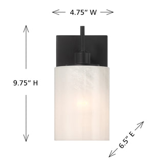 1-Light Wall Sconce in Matte Black