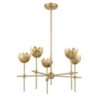 5-Light Chandelier in Natural Brass