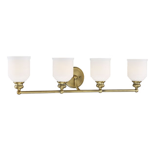 Melrose 4-Light Bathroom Vanity Light in Warm Brass