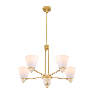 Kohlman 5-Light Chandelier in Warm Brass
