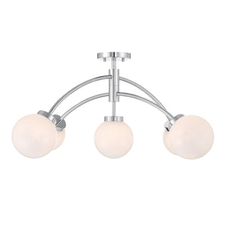 Redfield 5-Light Semi-Flush in Chrome