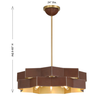 Atherton 5-Light Pendant in Warm Brass