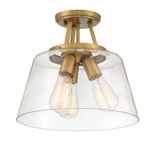 Calhoun 3-Light Ceiling Light in Warm Brass