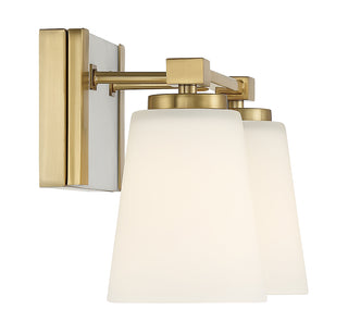 Darby 2-Light Bathroom Vanity Light in Warm Brass