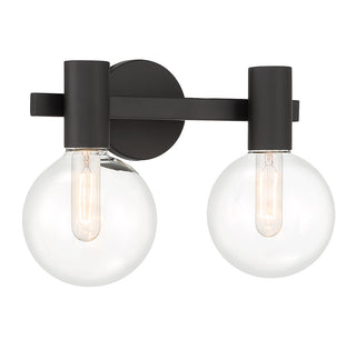Wright 2-Light Bathroom Vanity Light in Matte Black
