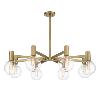 Wright 8-Light Chandelier in Warm Brass