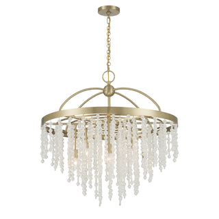Jeanette 8-Light Chandelier in Noble Brass