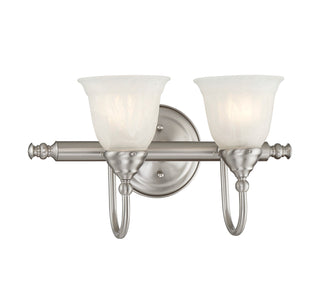 Brunswick 2-Light Bathroom Vanity Light in Satin Nickel