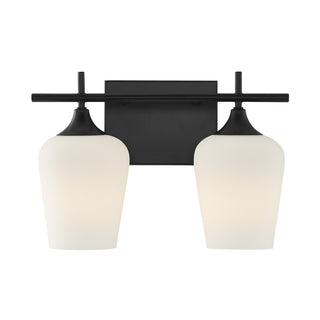 Octave 2-Light Bathroom Vanity Light in Matte Black