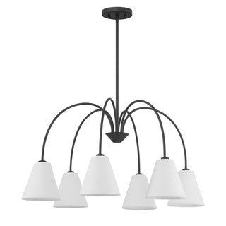 6-Light Chandelier in Matte Black