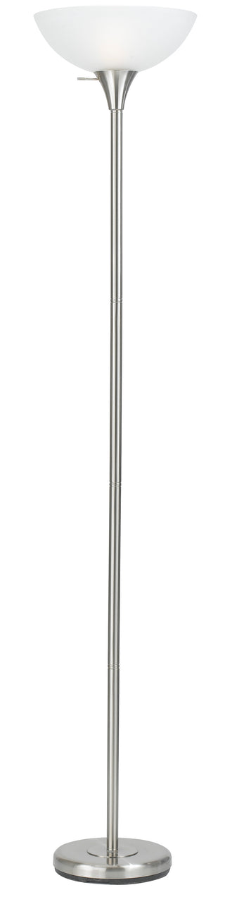 150W 3 Way Metal Torchiere Lamp W/Glass Shade
