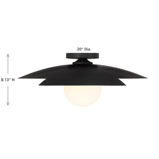 Sherrer 1-Light Ceiling Light in Matte Black