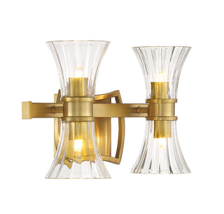 Bennington 4-Light LED Bathroom Vanity Light in Warm Brass