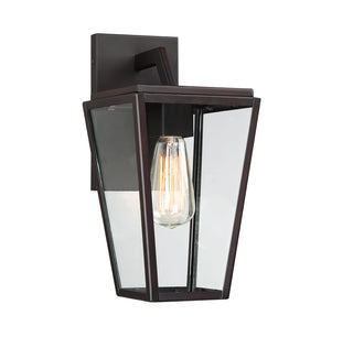 Milton 1-Light Outdoor Wall Lantern in English Bronze