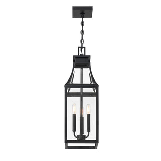 Emery 3-Light Outdoor Hanging Lantern in Matte Black