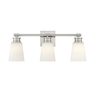 3-Light Bathroom Vanity Light in Brushed Nickel