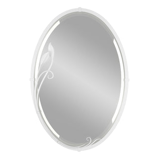 Beveled Oval Mirror with Leaf